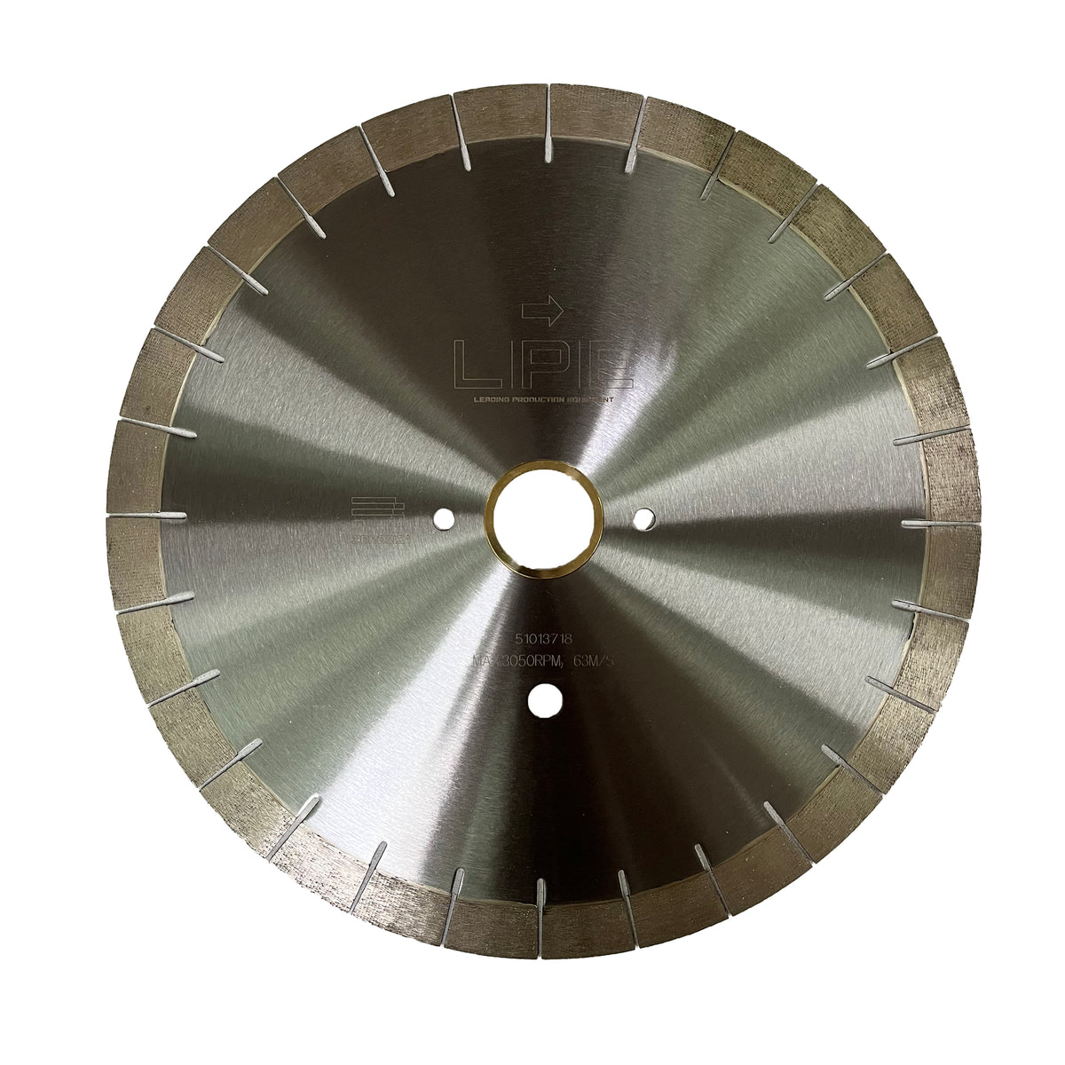 400mm LPE Le Mans Granite & Quartz Blade - 24mm Segment - 60/50mm Bore - Breton And Donatoni Peg Holes