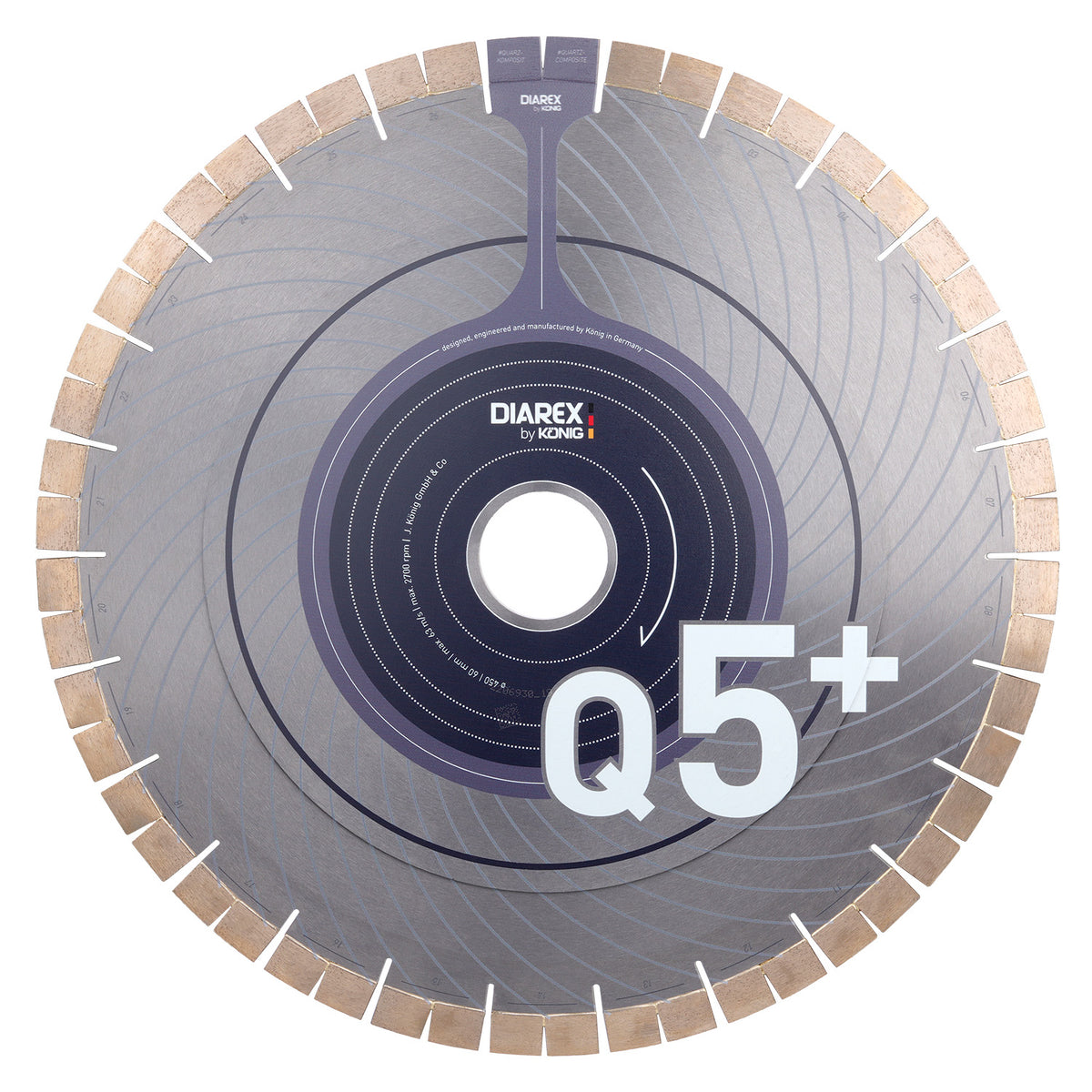 450mm Diarex Q5+ - 60/50mm Bore - Breton And Donatoni Peg Holes